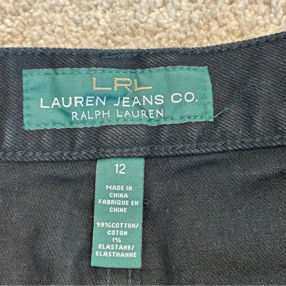 LRL Ralph Lauren Jeans Co black denim jean pencil skirt Sz 12 - Picture 8 of 10